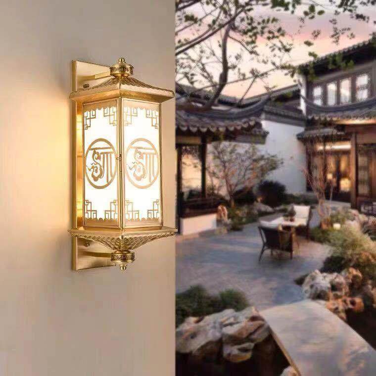 新中式全铜户外围墙壁灯酒店别墅花园大门灯室外庭院走廊阳台灯具,家装灯饰光源,户外壁灯,淘宝优惠券,粉丝福利购,淘宝优惠卷