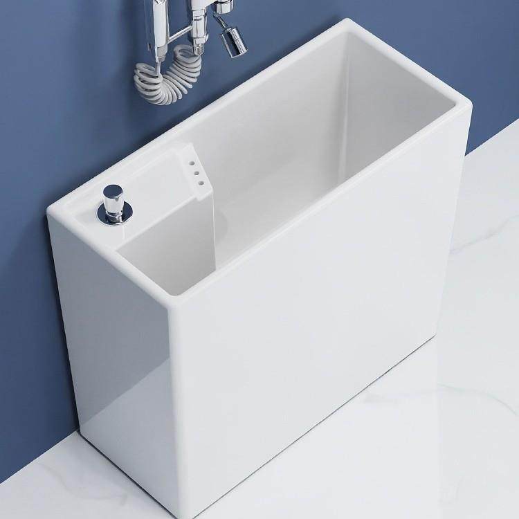 A10L家用陶瓷迷你拖把池超窄阳台卫生间墩布池小号小水槽