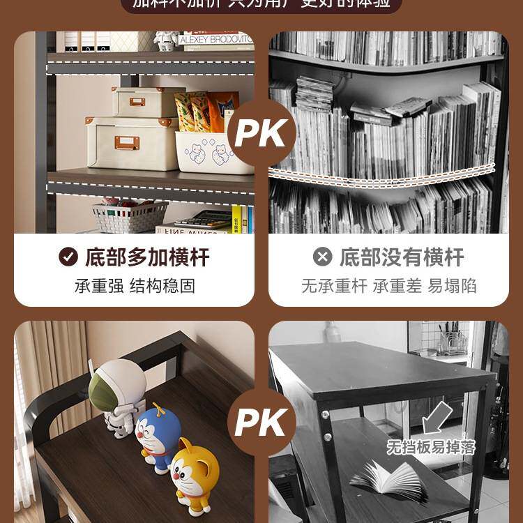 书架落地置物架卧室靠墙多层书本收纳架办公室货架简易书桌旁架子