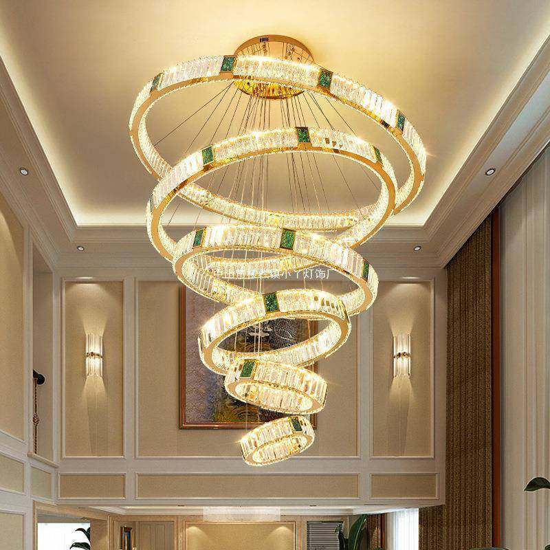 客厅大吊灯现代简约大气贝壳灯2025年新款别墅大厅水晶复式楼梯灯,家装灯饰光源,智能吊灯,淘宝优惠券,粉丝福利购,淘宝优惠卷