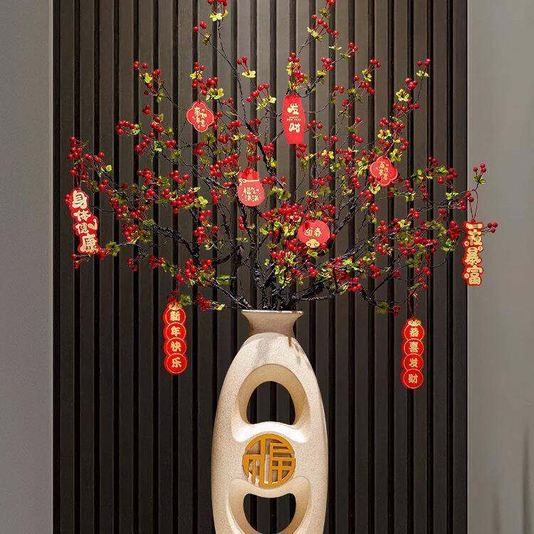 落地大型花瓶摆件新中式客厅电视柜沙发旁边入户门玄关屏风装饰品