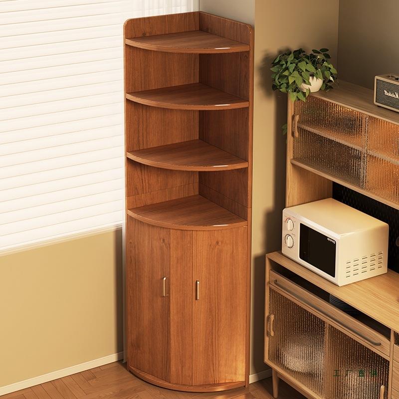 转角柜客厅扇形三角柜子储物柜90度墙角旋转置物架厨房橱柜餐边柜