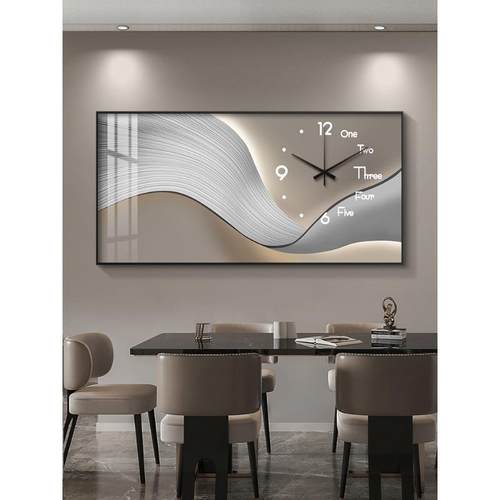 电表箱装饰画2025新款带钟表遮挡配电箱多媒体大尺寸餐厅电闸挂画