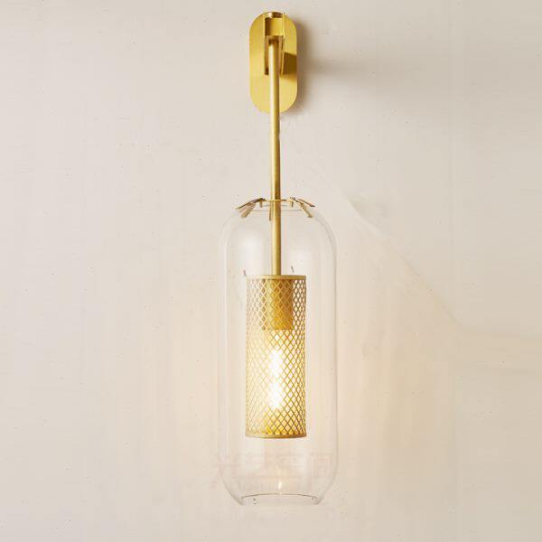 新中式禅意壁灯客厅卧室床头走廊过道别墅会所样板房玻璃全铜壁灯