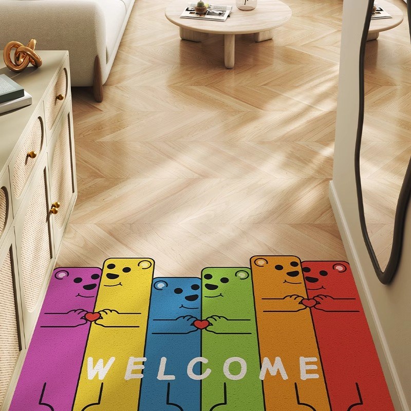 2025新款入户门垫丝圈t地垫进门刮沙除尘耐脏异形卡通地毯可裁剪