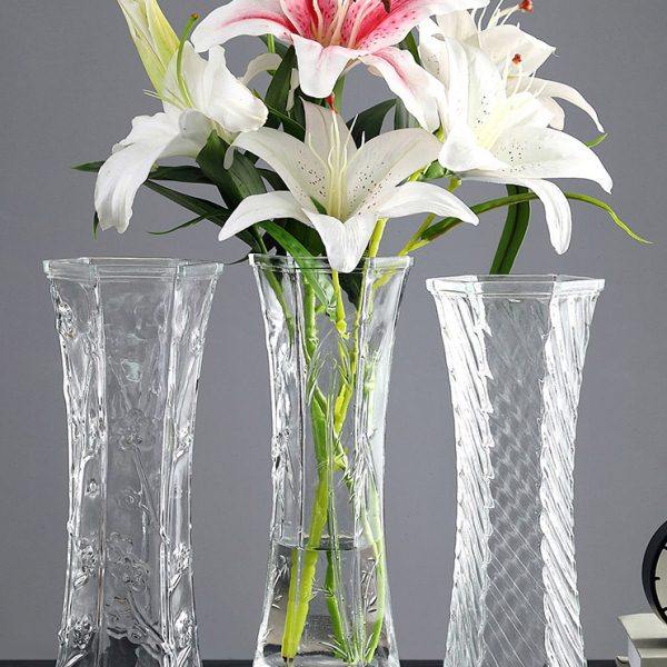 【二件套】玻璃花瓶透明水养富贵竹百合水培插花摆件客厅家用大号,家居饰品,花瓶,淘宝优惠券,粉丝福利购,淘宝优惠卷