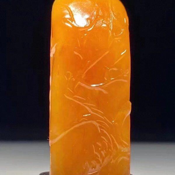 福建寿山石田黄黄金梅竹双清印章黄中坂田原石薄意雕办公室摆设