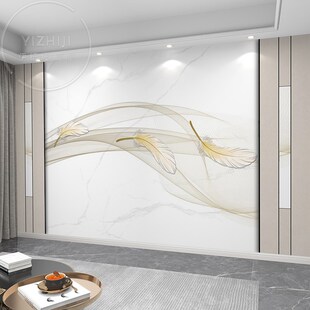 2025b简约轻奢电视背景墙壁画仿大理石纹壁布客厅墙布沙发卧室壁