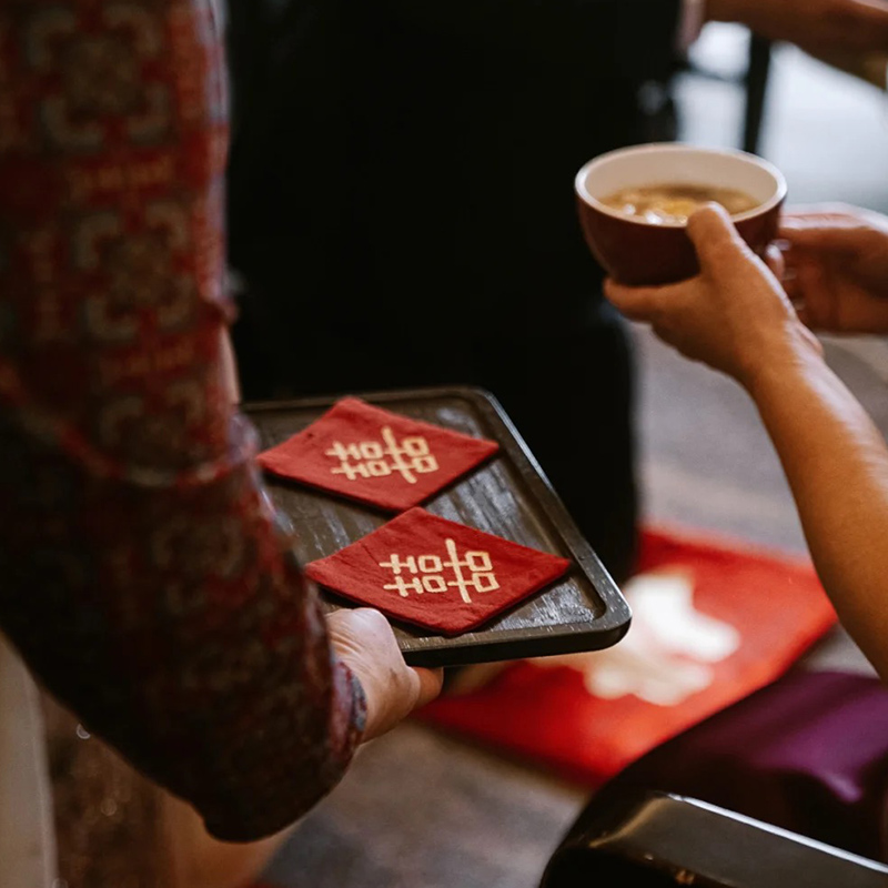 喜字杯垫布艺结婚敬茶杯托婚房装饰用F品喜庆拍摄道具茶托防滑防