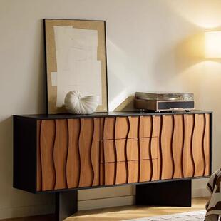 实木中古六斗八斗柜法式复古风柚木现代简约客厅卧室储物餐边柜