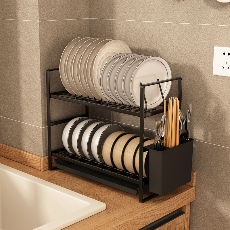 超窄厨房碗碟收纳架沥水晾u碗架碗盘子碗筷洗碗餐具台面沥水架窄