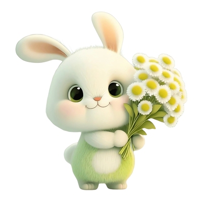 可爱小兔子贴纸防水墙贴卧室冰箱