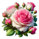 大朵浪漫玫瑰花贴纸卧室卫生间餐厅墙面装 饰自贴画高级真防水P186