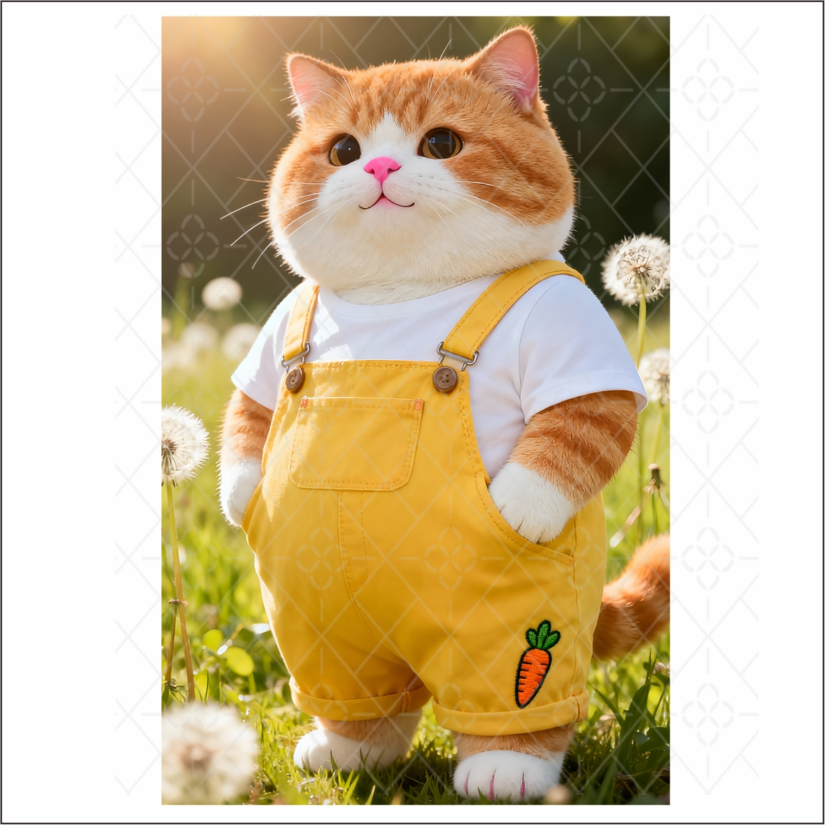 胖猫卡通贴墙面补洞冰箱自粘贴纸