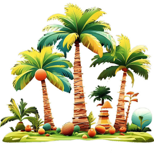 度假风热带椰子树图案室内贴画