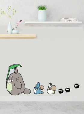 墙贴宫崎骏龙猫巴士卡通动漫网红防水玻璃宿舍墙面装饰少女心P290