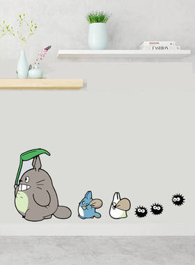 宫崎骏龙猫巴士卡通背景墙装饰贴