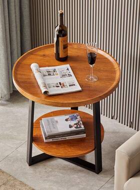 轻奢小型客小茶几简约LWE现代家用圆户形双层厅边几民宿酒店边沙
