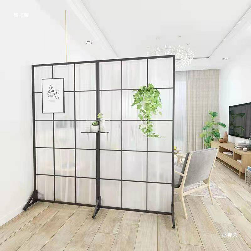 厂家铁艺屏风隔断镂空临时免打孔客厅卧室办公室玄关房间分隔神器