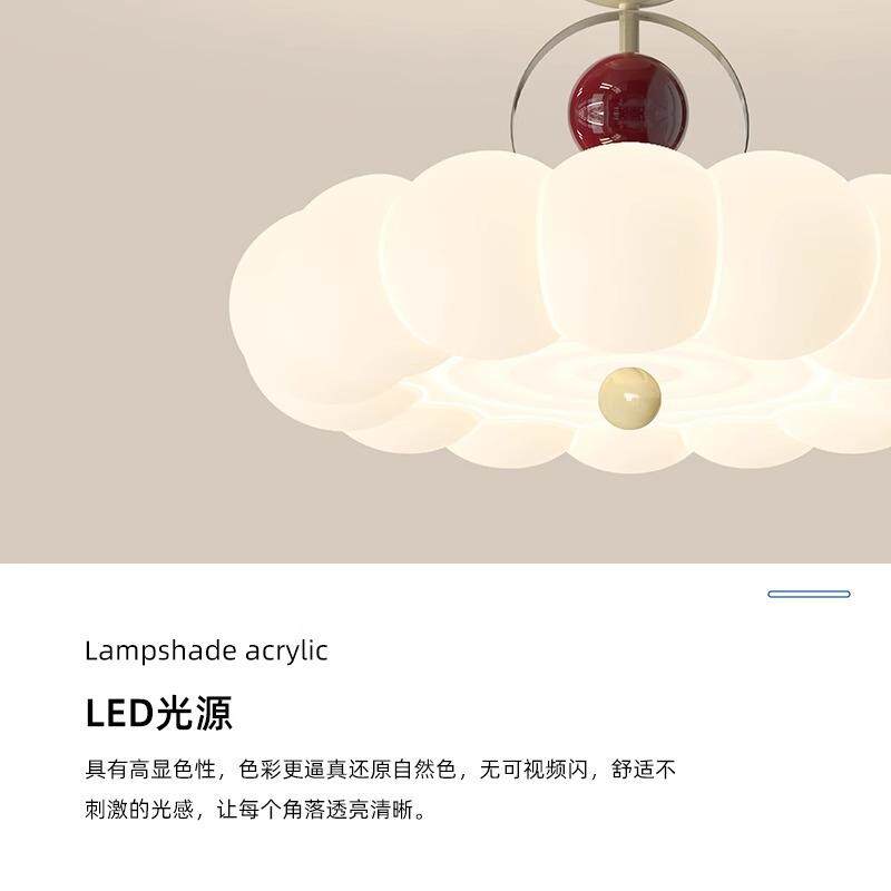 卧室温灯吸顶灯全光谱护眼5257房间馨漫创浪意个性202新款奶油风