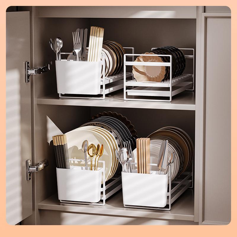 Θ御仕家单层碗收纳碗碟盘橱柜碗架碗筷抽拉式置物放F765SS6J架房