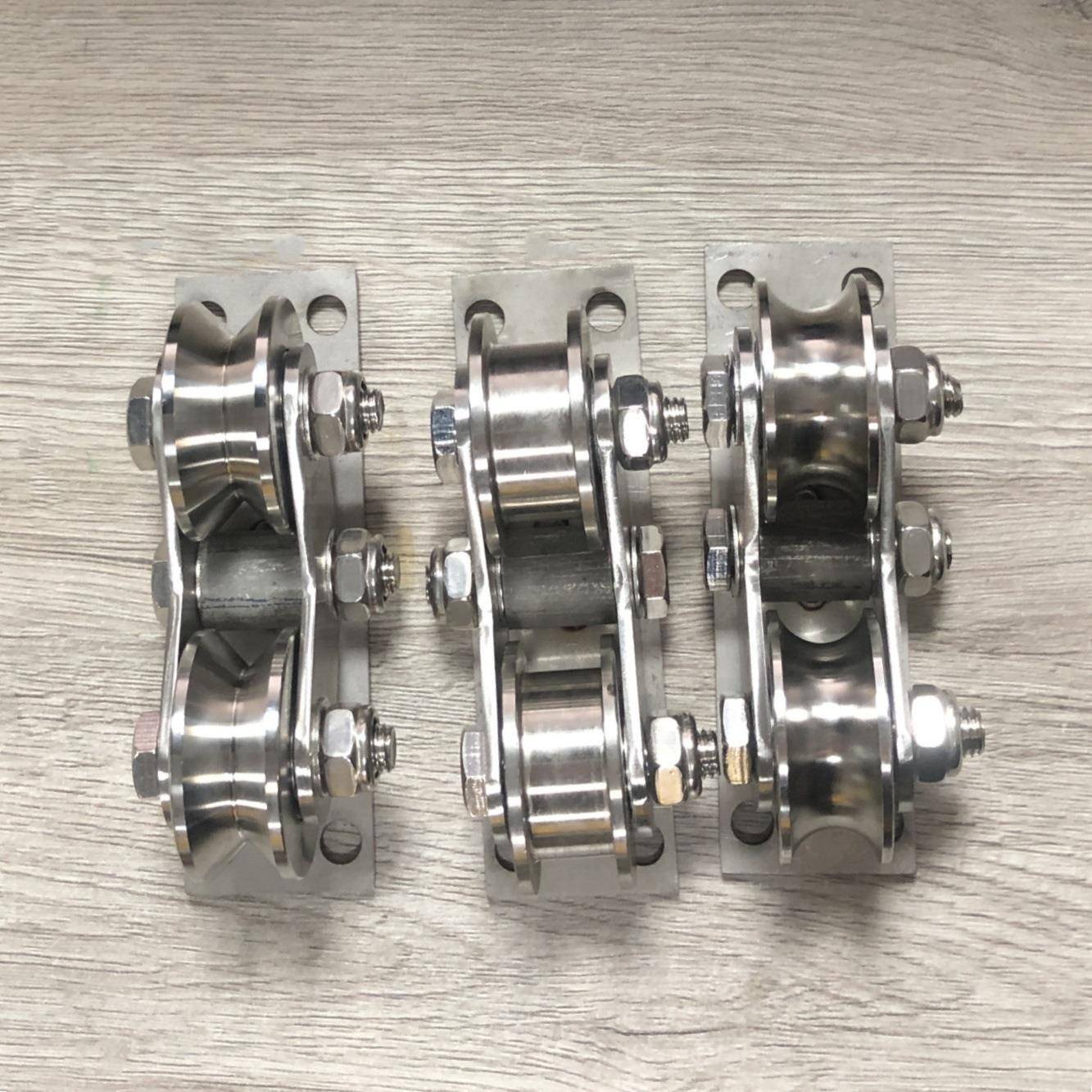 30不锈钢滑轮轨道双轮平移轮子门型U型HV型槽大门地4下254轮轴承