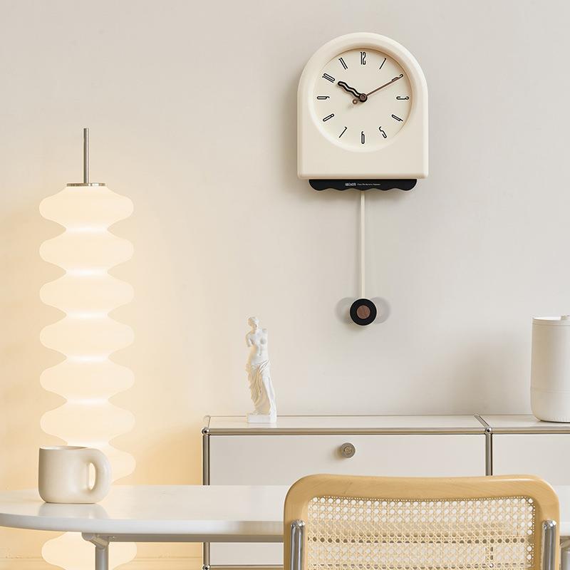 woTYOS276代zoom法式奶油风挂饰钟客厅现钟表简大约气装时钟挂墙