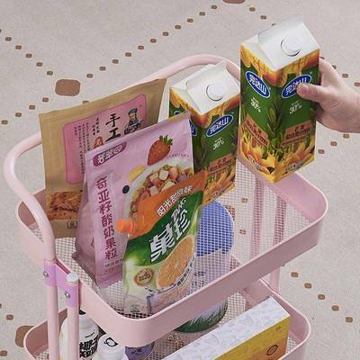 可推动置物架厨房四层收调纳架KUG蔬菜料婴移儿用品卧室客厅储物