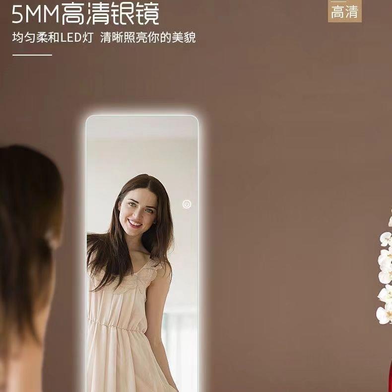 简约无框全身镜家用卧室客厅LED发光智能触摸穿衣镜挂墙全身镜带