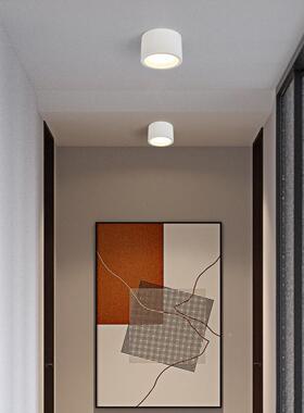 石膏灯明装客厅主灯极花简圆形柱形格栅IID吸顶灯无过道灯走廊天