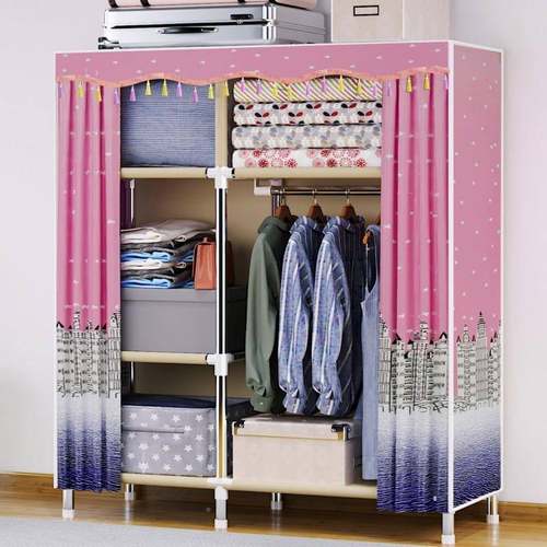 布出衣柜简易衣柜见详情家用卧室2025钢管加粗加厚款固衣加服架子