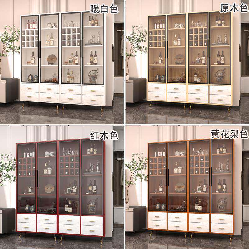 实木轻奢小酒柜现代玻简约NYX客柜厅靠墙电视餐边酒架璃示单展门