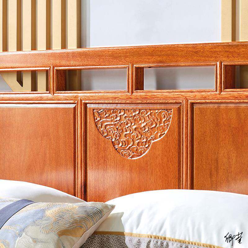 花梨木双床床大ZHZ床约花木人简简非洲酸枝木主卧现代婚床刺猬酒店