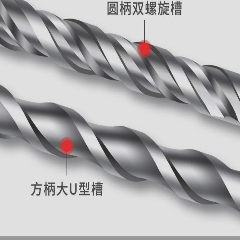 德国钢电锤钻冲击钻头打孔混字凝土穿钢筋过RGH墙加长十方柄钨圆