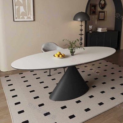 飞碟艺术感岩板餐桌椅小户型家用现代简约轻奢客厅椭圆形高级感桌,住宅家具,岩板餐桌,淘宝优惠券,粉丝福利购,淘宝优惠卷