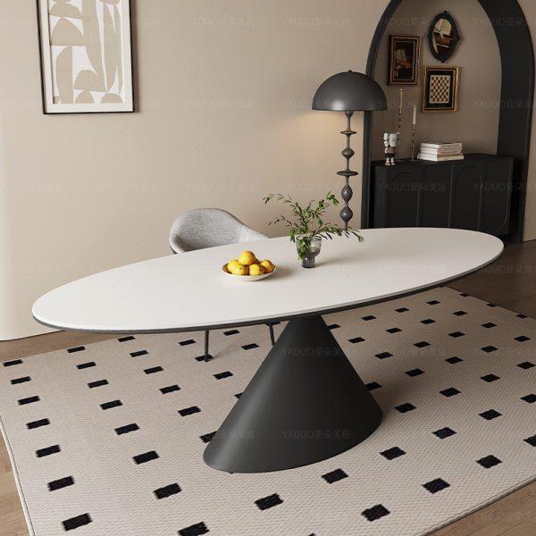 飞碟岩板餐桌椅组合极简现代轻奢椭圆形简约家用奢石新款艺术歺桌,住宅家具,岩板餐桌,淘宝优惠券,粉丝福利购,淘宝优惠卷