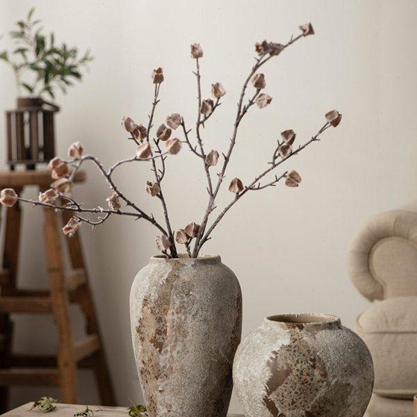斑驳复古新中式陶罐侘寂风装饰品摆件玄关电视柜插花水培陶瓷花瓶,家居饰品,花瓶,淘宝优惠券,粉丝福利购,淘宝优惠卷