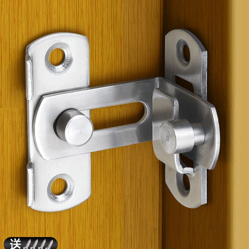 免打孔90度门锁卡扣直角插销门栓移门H推拉门固定搭扣简易反锁神