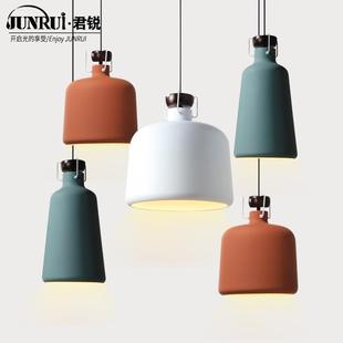 北欧风格 单头酒吧台锅盖小吊灯 现代简约创意工作彩色餐厅铁艺时尚