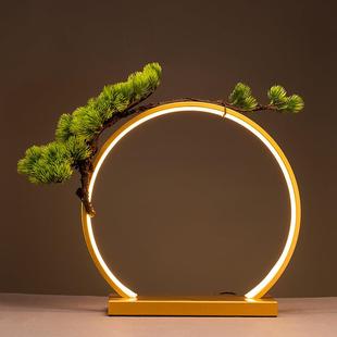 新中式 创意禅意摆件家居倒流香客厅led灯圈店铺收银台摆件送礼品