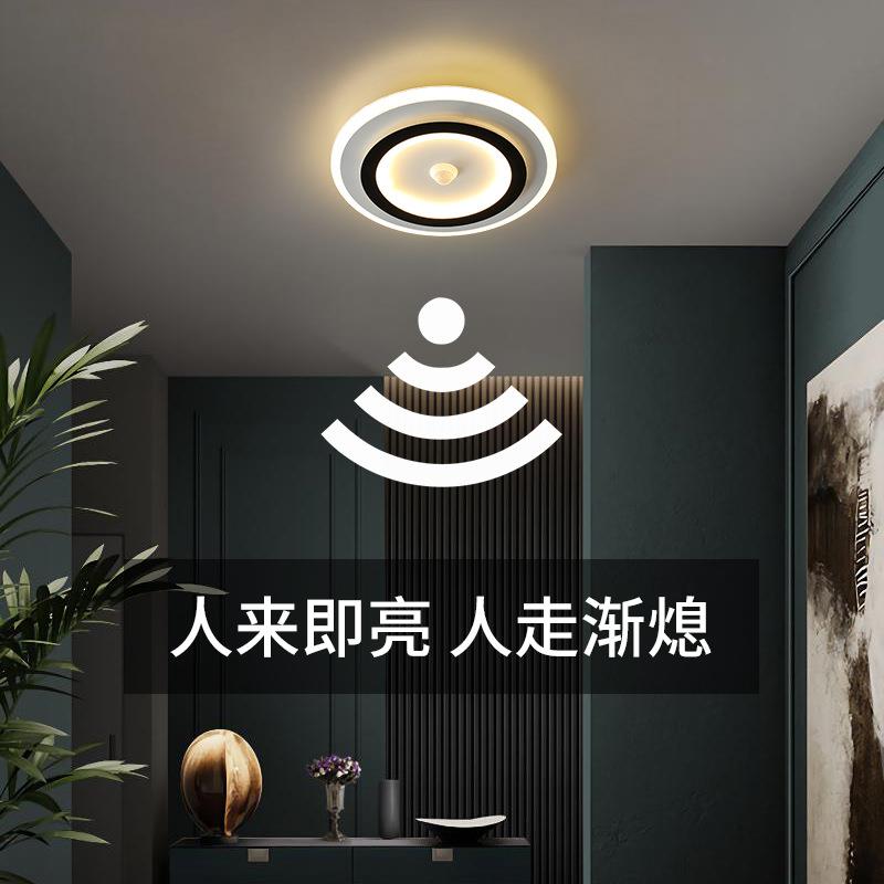 新款人体感应灯过道走廊灯入户厅吸顶灯简约现代衣帽间玄关LED灯