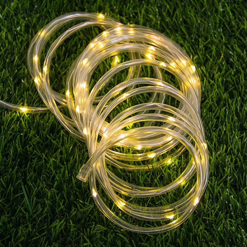 led太阳能管子灯串皮管灯户外防水低压彩灯串庭院帐篷露营装饰灯