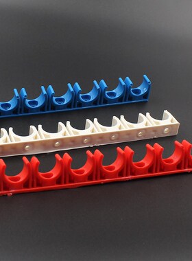 16 20PVC红电工穿线管U型塑料固定管卡水管10位连排管夹排卡迫码