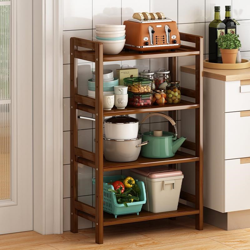 厨房置物架台面窄缝落地客厅卧室房间收纳架楠竹多层靠墙储物架子