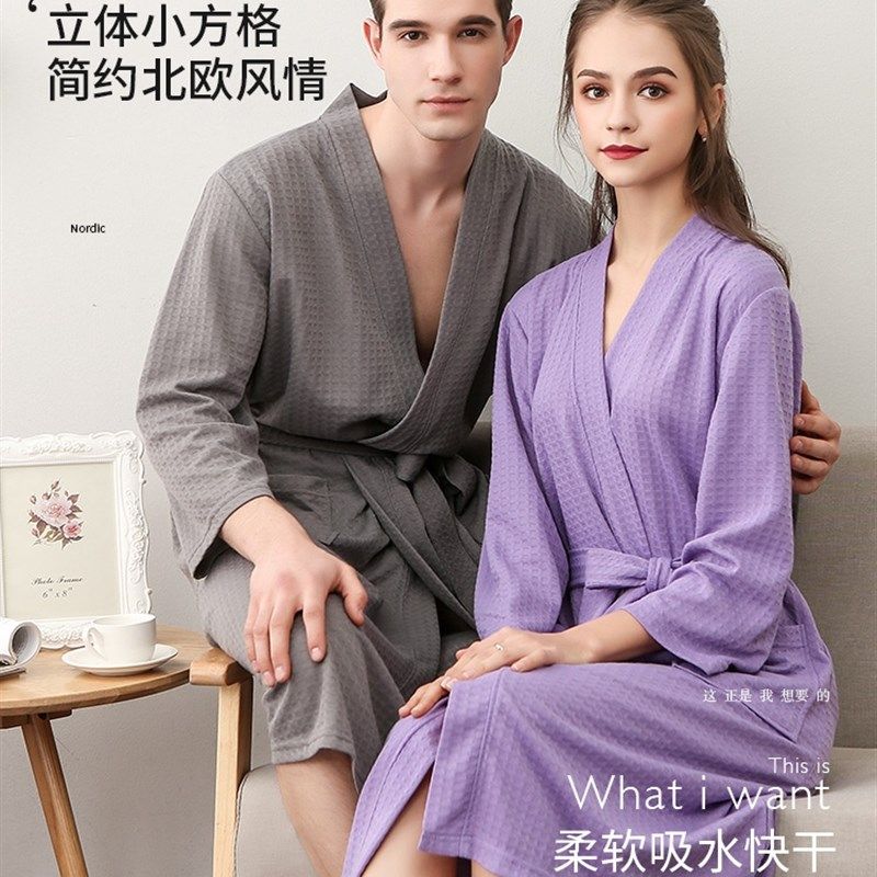 睡袍男薄款浴袍式睡衣女吸水速干浴衣加大码华夫格情侣温泉游泳,搬运/仓储/物流设备,其他起重搬运设备,淘宝优惠券,粉丝福利购,淘宝优惠卷