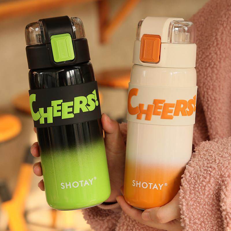 运动保温杯大容量316L不锈钢水杯学生上学专用可携式高颜值吸管杯