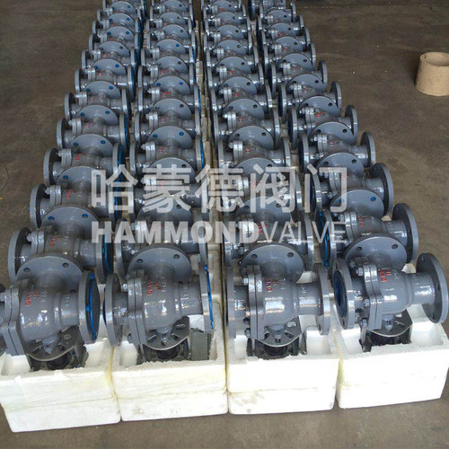 L型T型电动碳钢铸钢高温三通法兰式球阀Q944/45F-16CDN40 50 65 8