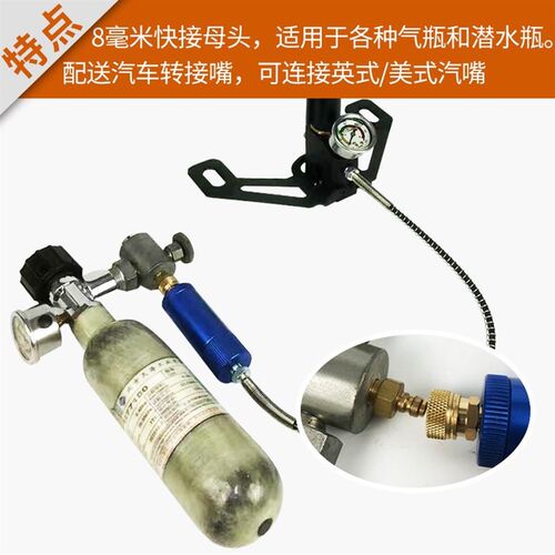 正品4级高压打气筒30mp40mpa汽车充气泵不锈钢气筒30个气瓶