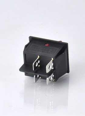 KCD7船型开关4脚绿色红色带灯25*32翘板电源开关KCD4四脚两档250V