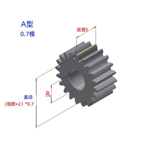 0.7m齿轮A 传动配件大全国产 0.7模10t 120T圆柱直碳钢齿轮齿条45